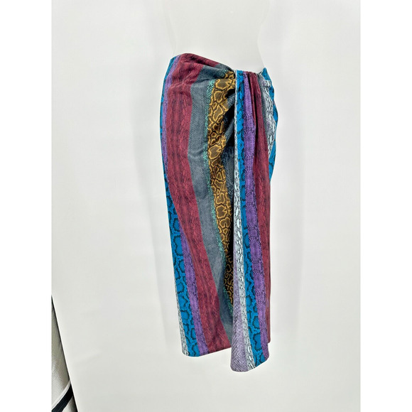 L'Academie Maryam Skirt Medium Side‎ Split Snake Colorful Festival Boho Vibrant - Picture 1 of 9